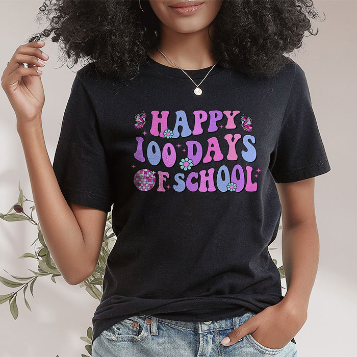 100 Days 100th Day Of School For Girls Boys & Teacher T-Shirt TS1186 ...